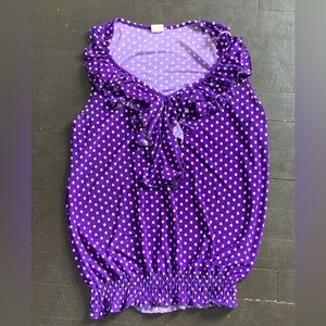 🌺🌺polka dot purple sleeve shirt sexy top